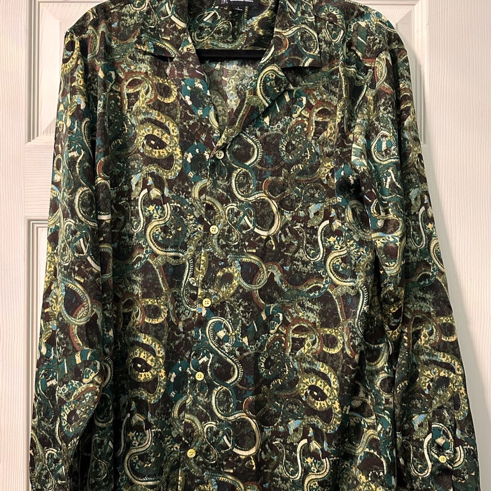 INC International Concepts Multicolor Paisley Dress Shirt